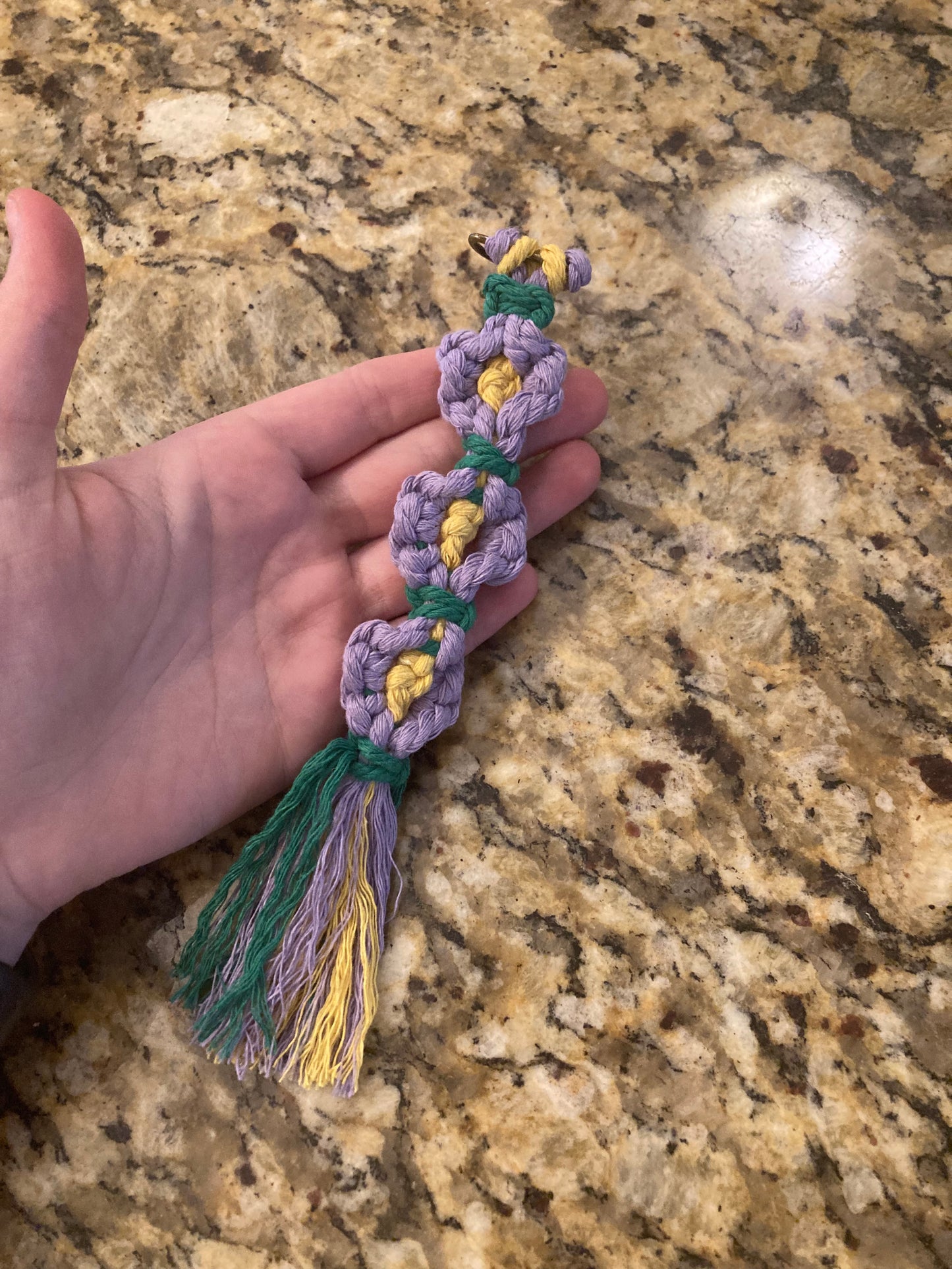 The Flower Key Chain- Purple, Yellow, and Green