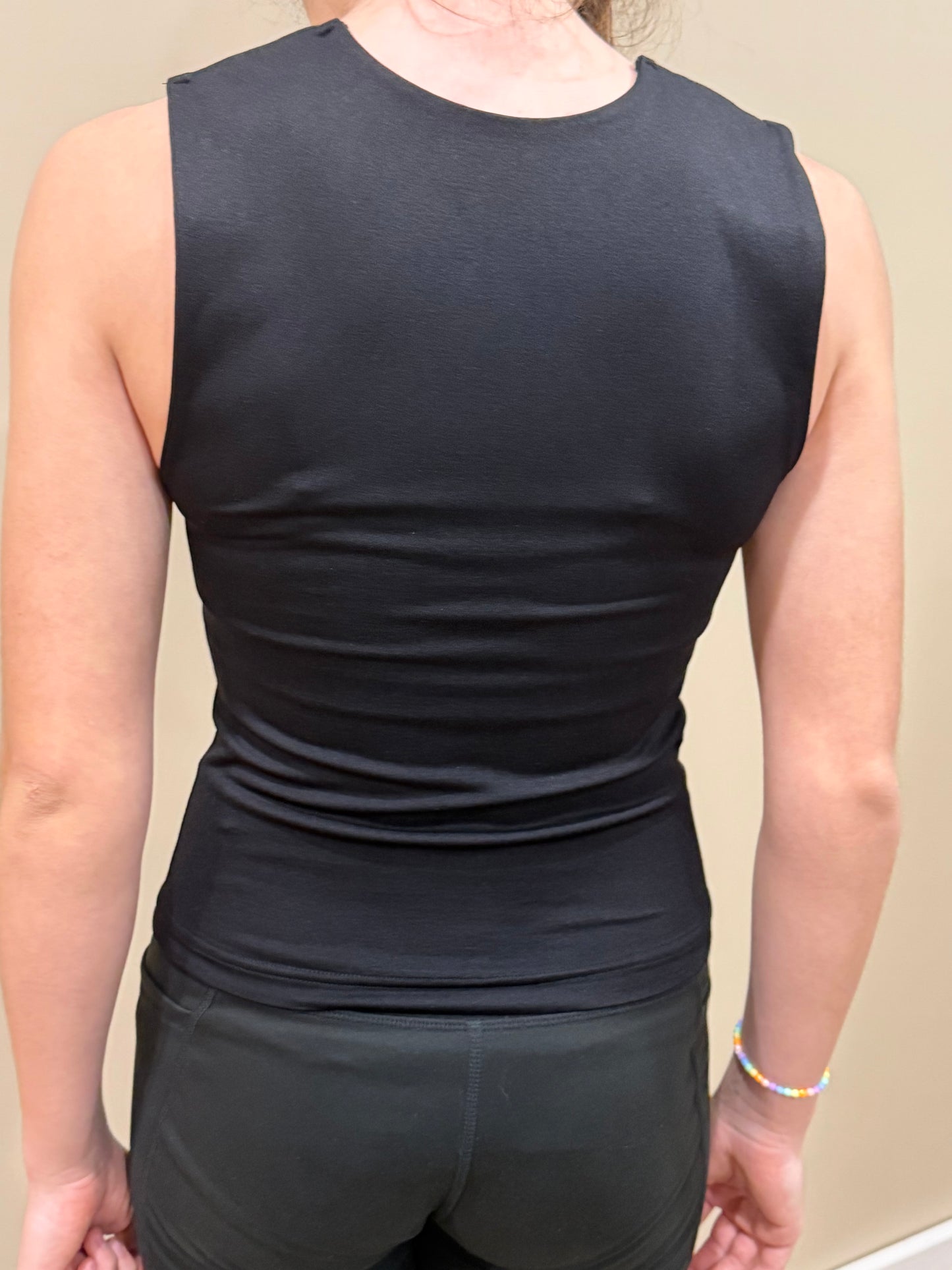 The Essential Square Neck Tank-Black