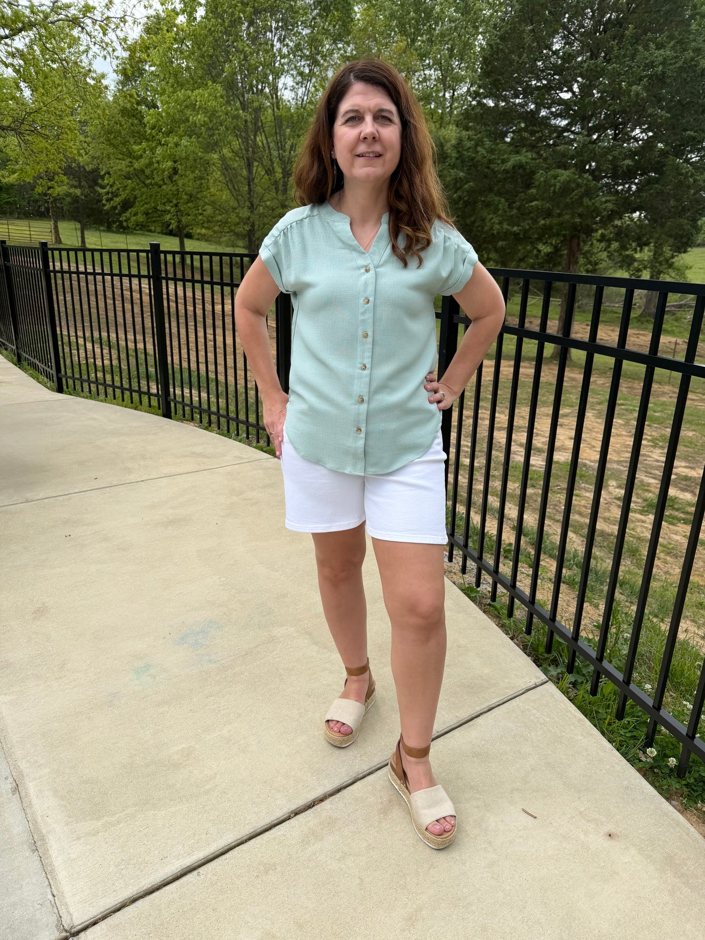 Effortless Grace Summer Top- Mint Curvy