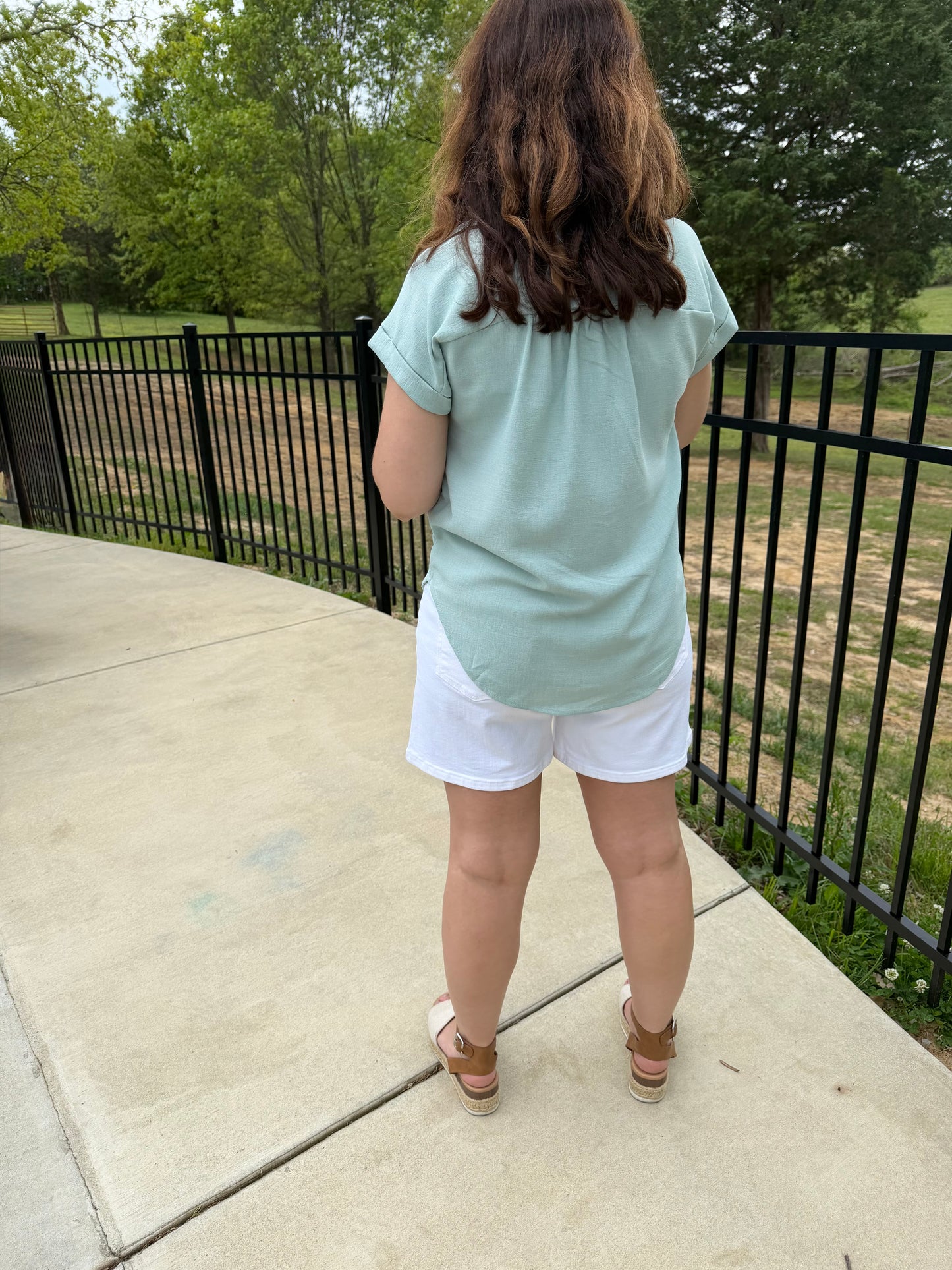 Effortless Grace Summer Top- Mint Curvy