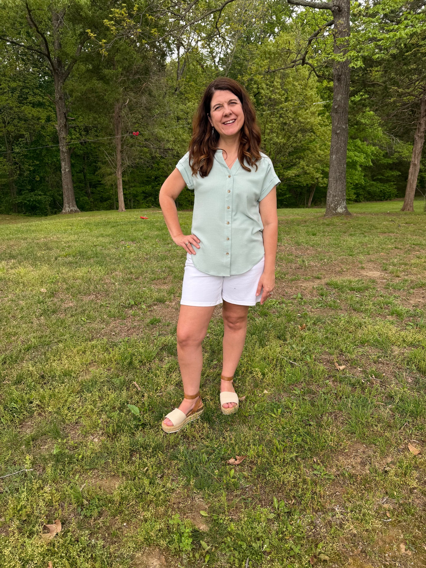 Effortless Grace Summer Top- Mint