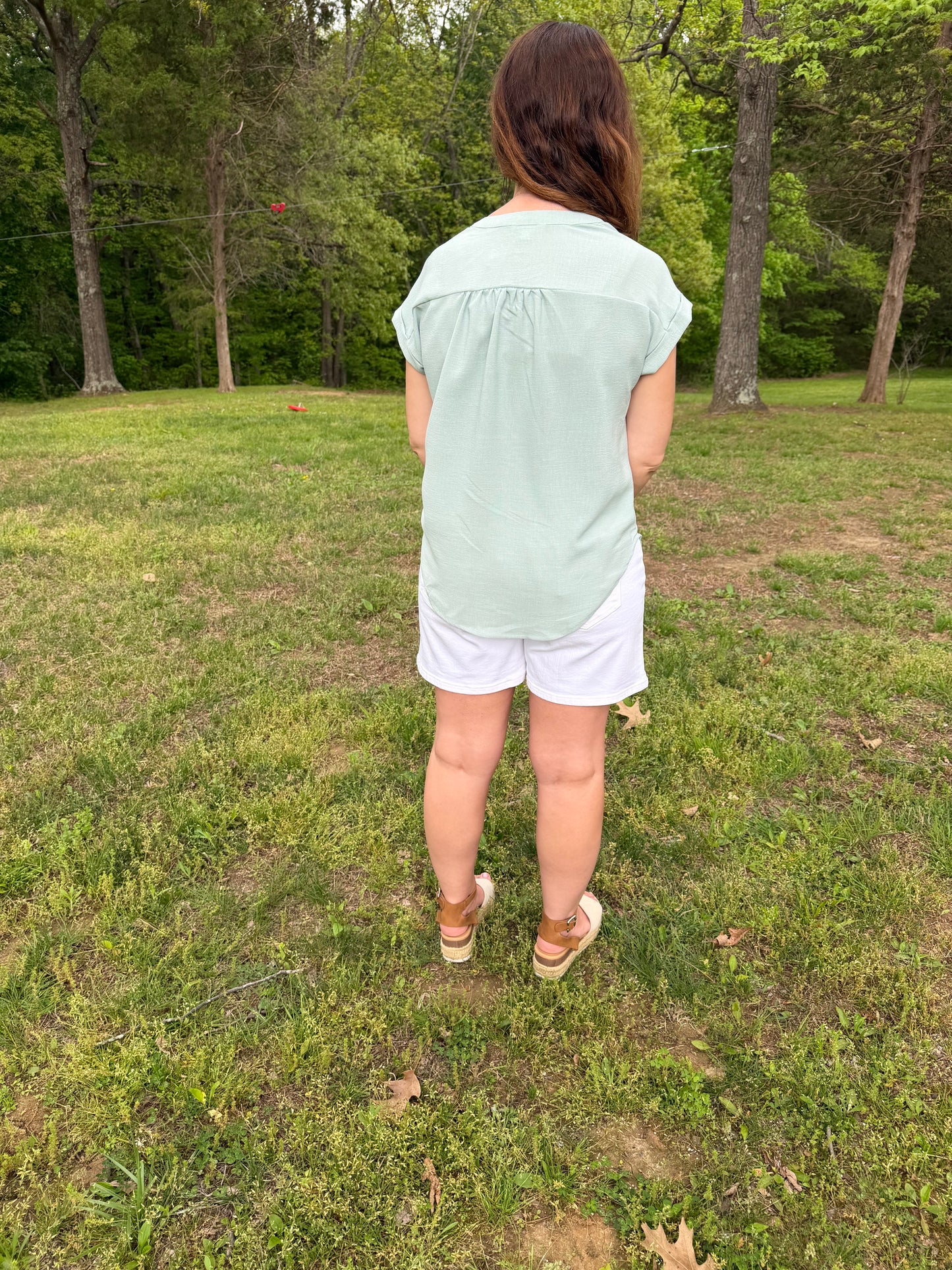 Effortless Grace Summer Top- Mint Curvy