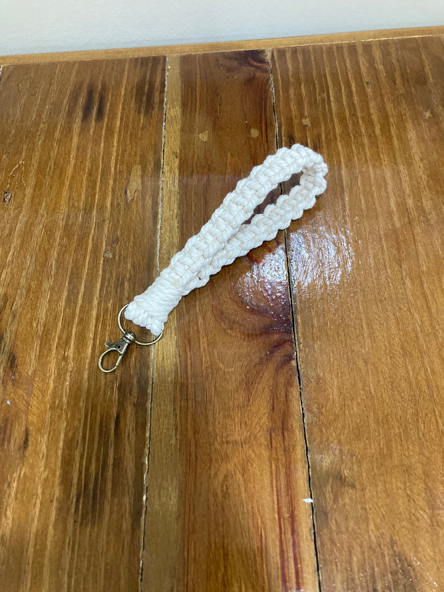 RaeMarie Everyday Macrame Square Knot KeyChain- Neutral
